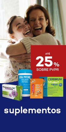Promoção em suplementos com desconto de até 25% sobre preço de Venda ao Público Recomendado